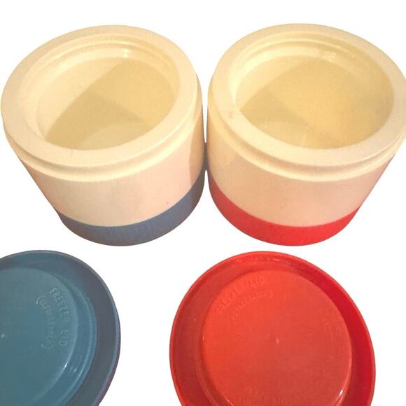 Vintage Aladdin Insulated Canister Set – Red & Blue – Mid-Century - Picture 4 of 5